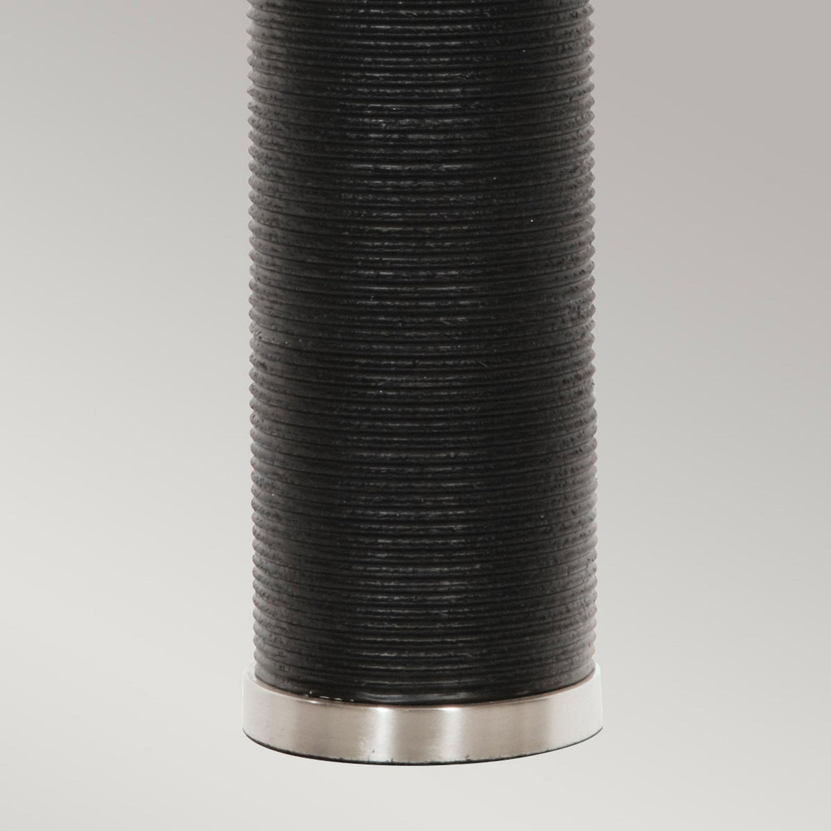 Elstead Lighting Ripple Table Lamp in Black with a Black Faux Linen Hard-Backed Shade