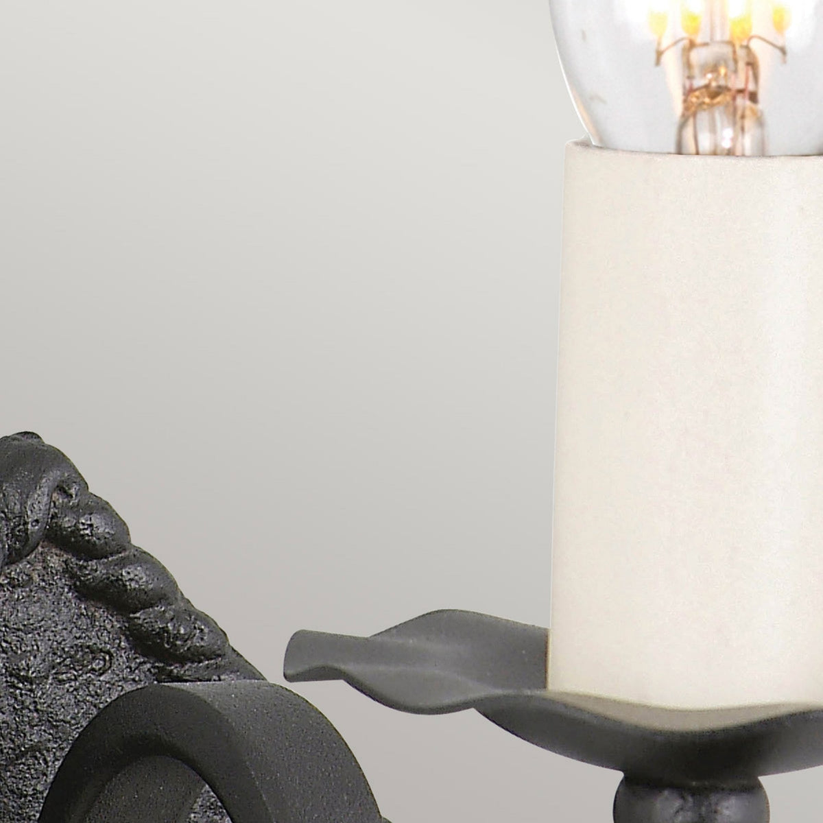 Rectory Scroll Single Wall Light in Wrought Iron