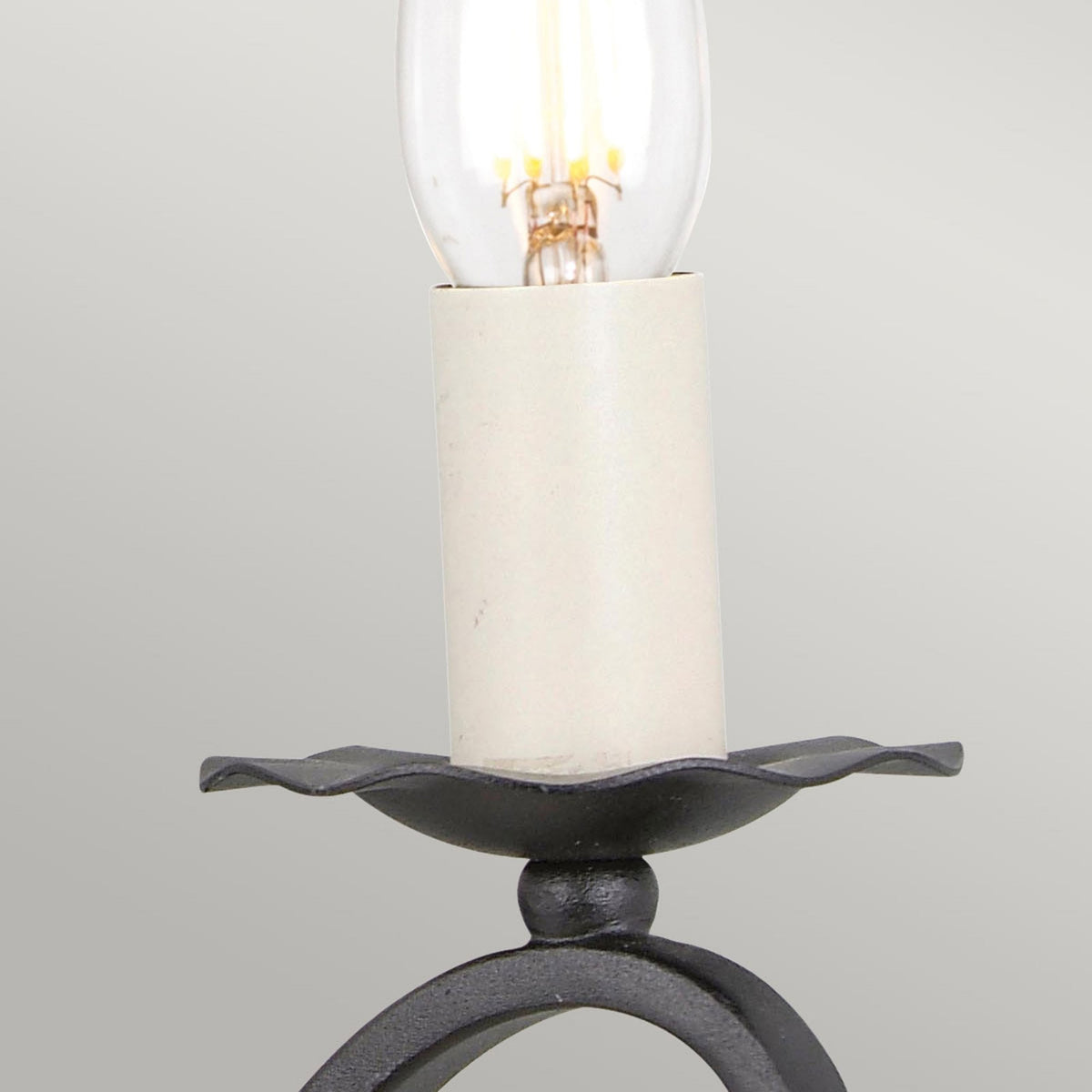 Rectory Scroll Twin Wall Light in Wrought Iron