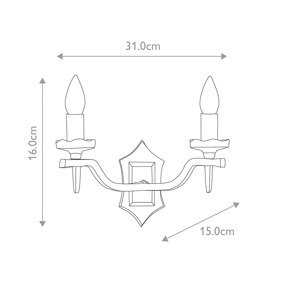 Rectory Twin Wall Light in Wrought Iron