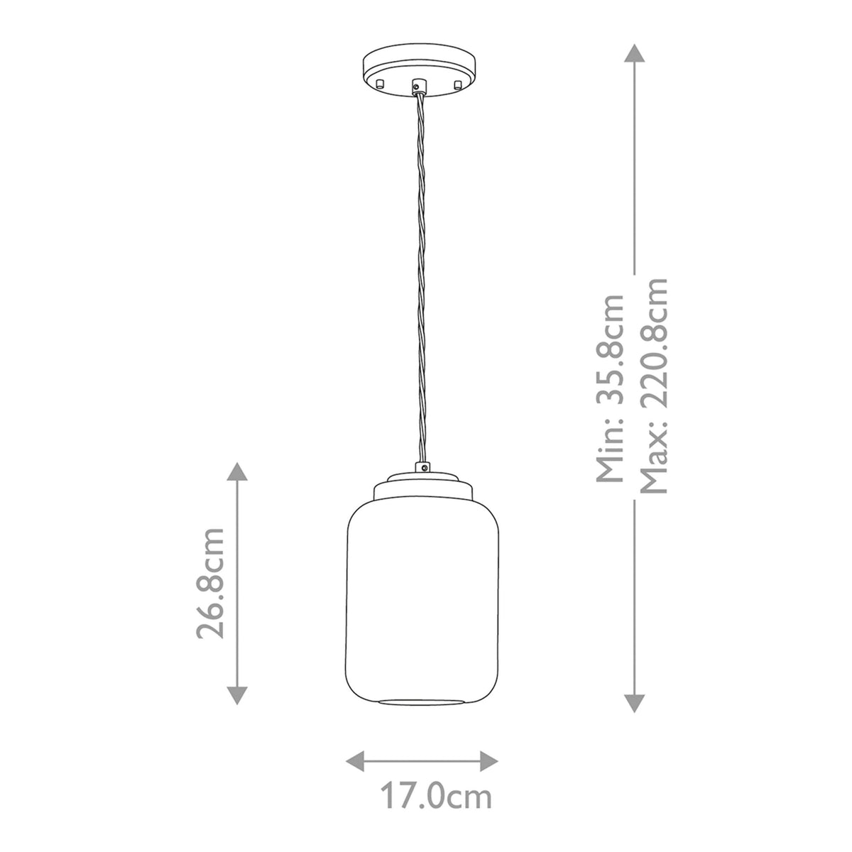 Sola Single Pendant in Polished Nickel with Diamond Patterned Clear Glass