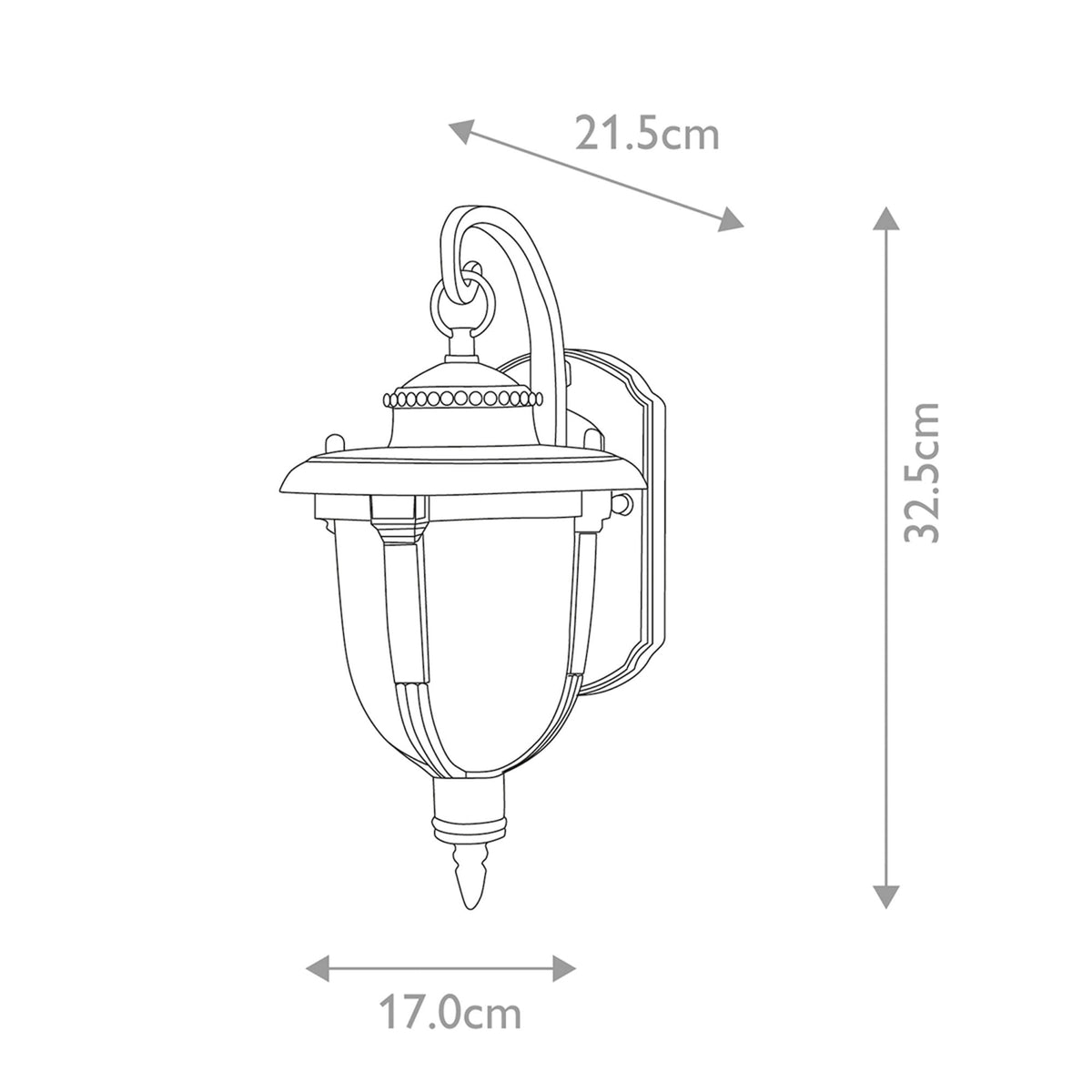St Louis 1 Light Small Wall Lantern