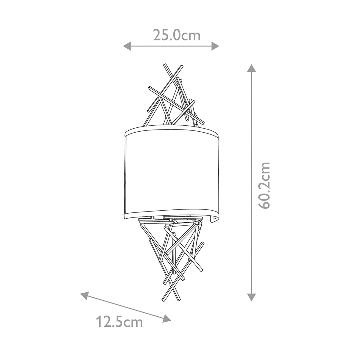 Taiko Two Lamp Wall Light in Old Bronze & Oatmeal Shade
