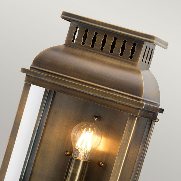 Westminster Solid Brass Wall Lantern in Brass