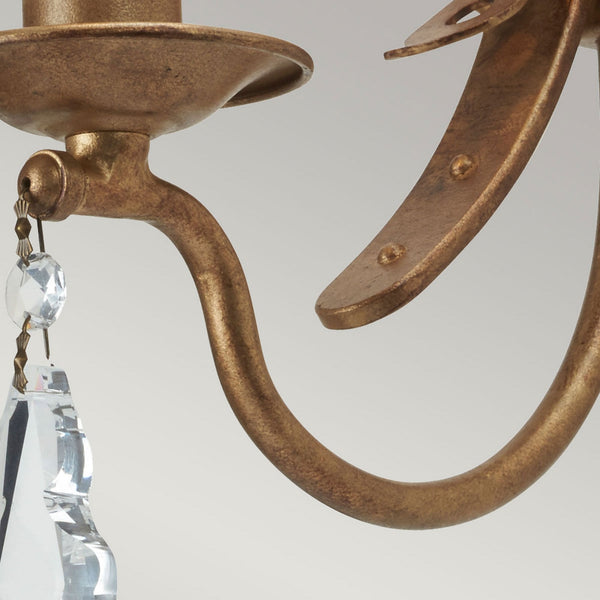 Windsor Single Wall Light in Gold Patina