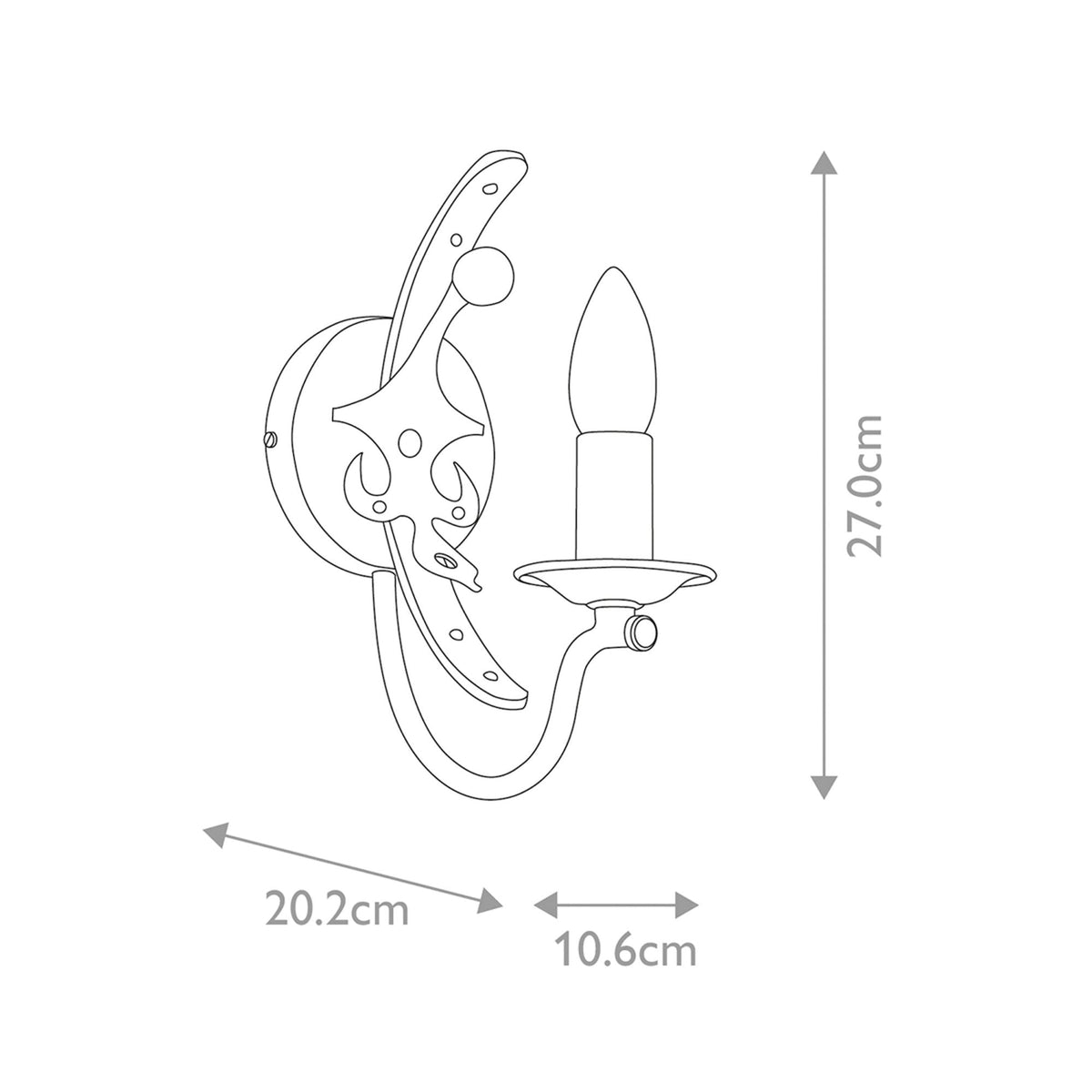 Windsor Single Wall Light in Graphite
