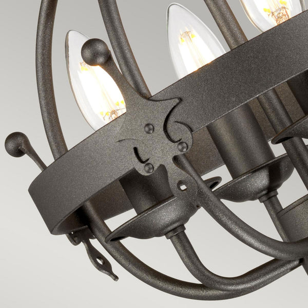 Windsor Four Light Pendant Chandelier in Graphite