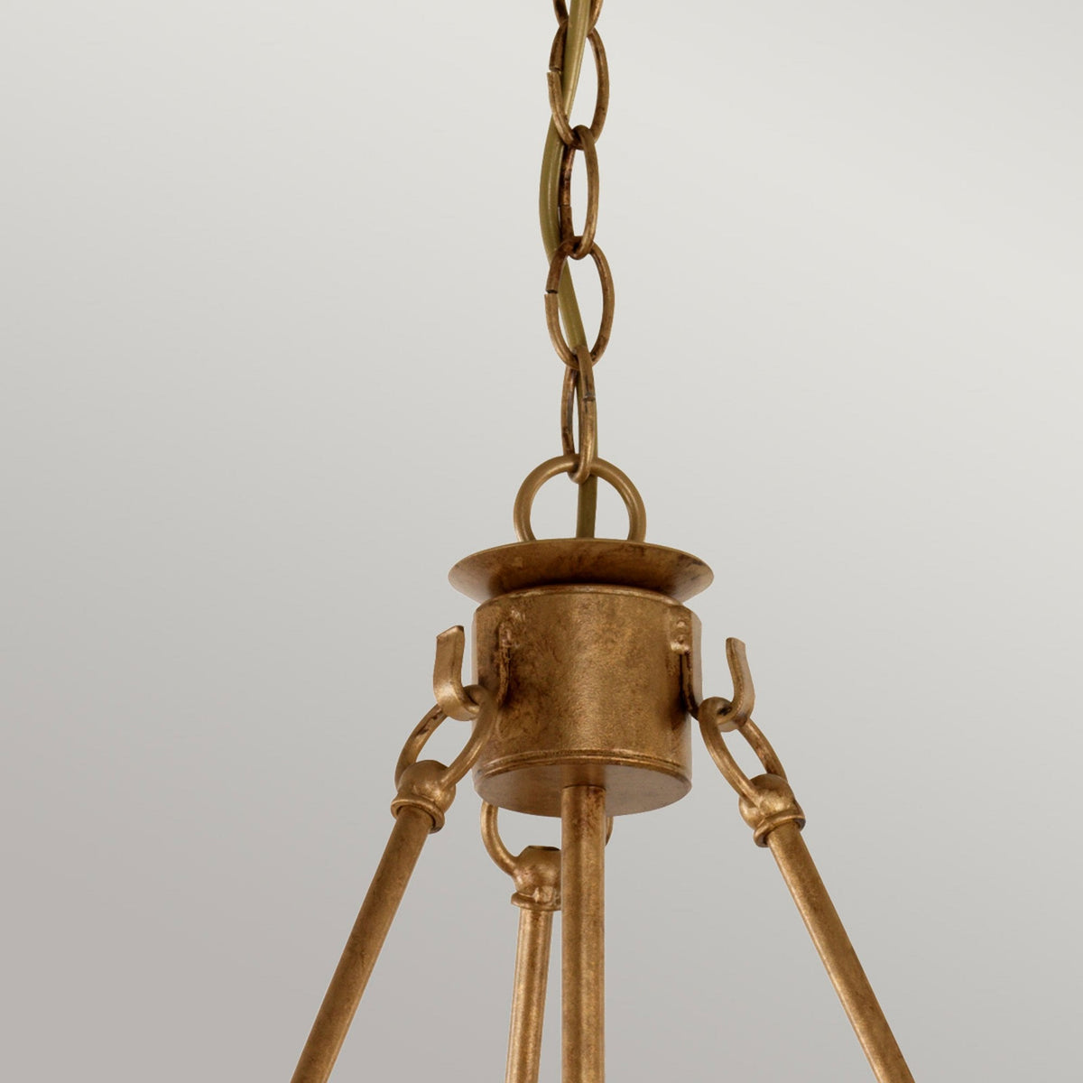 Windsor Six Light Chandelier in Gold Patina