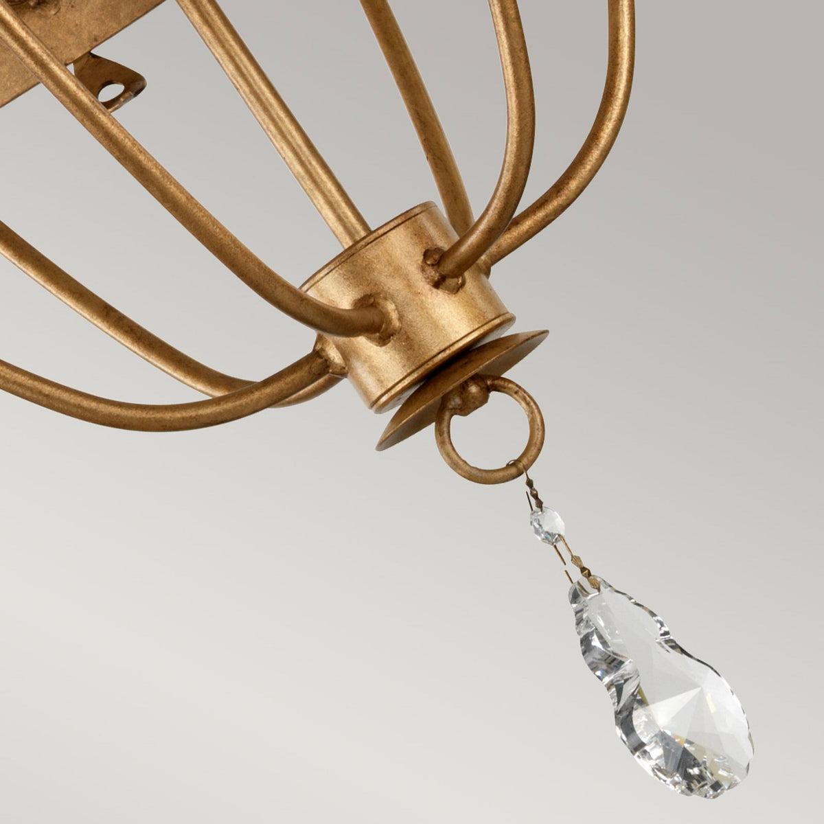 Windsor Six Light Chandelier in Gold Patina