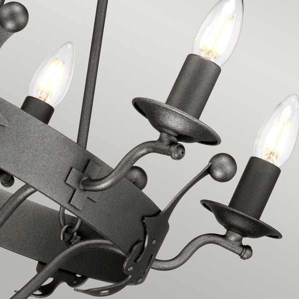 Windsor Six Light Chandelier in Graphite