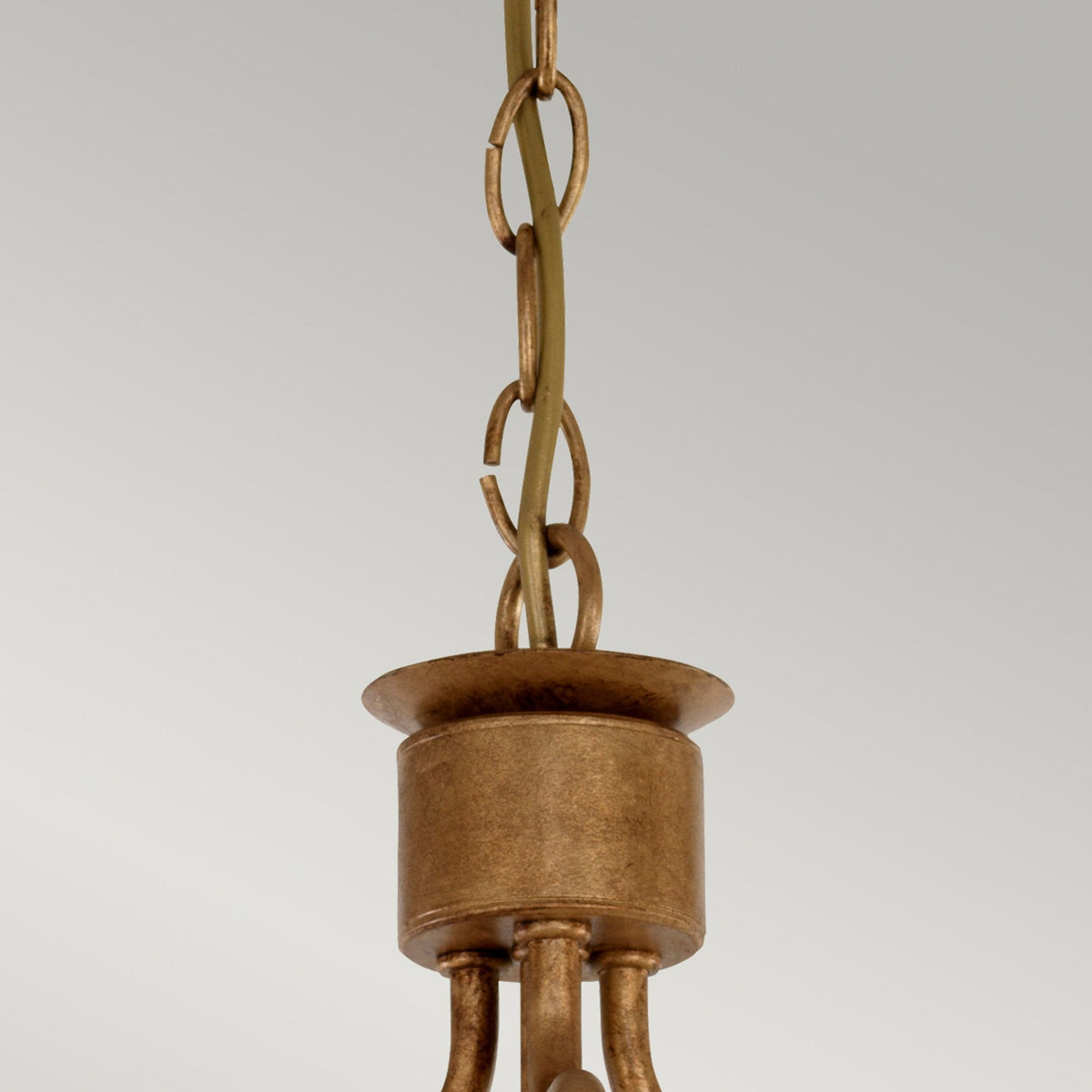 Windsor Three Light Semi Flush Pendant Light in Gold Patina