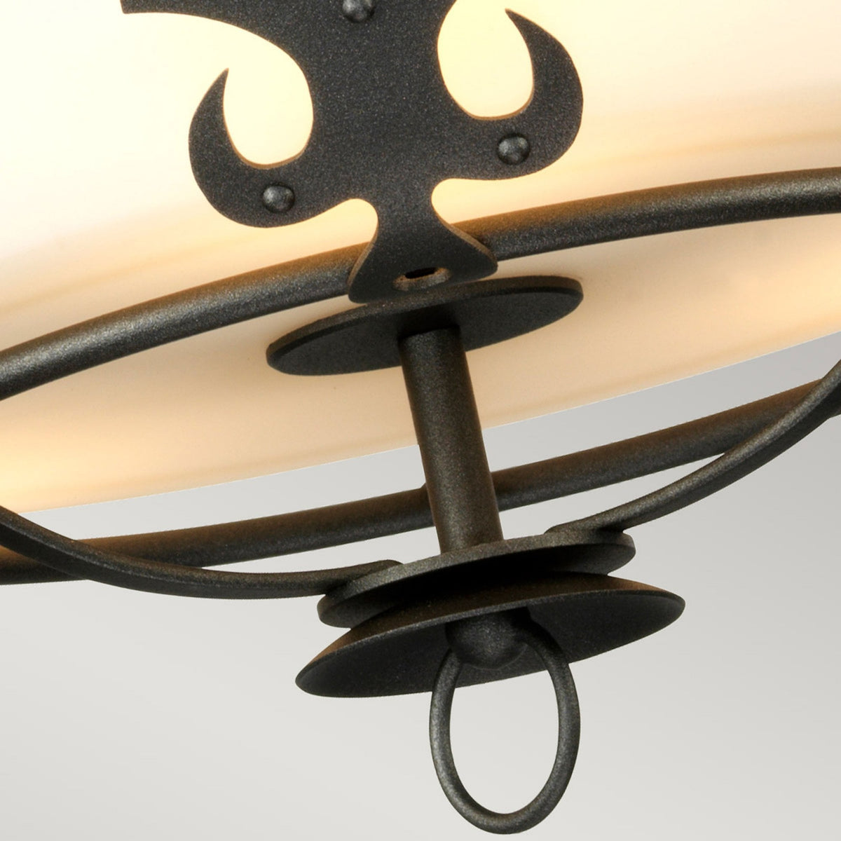 Windsor Three Light Semi-Flush Pendant in Graphite