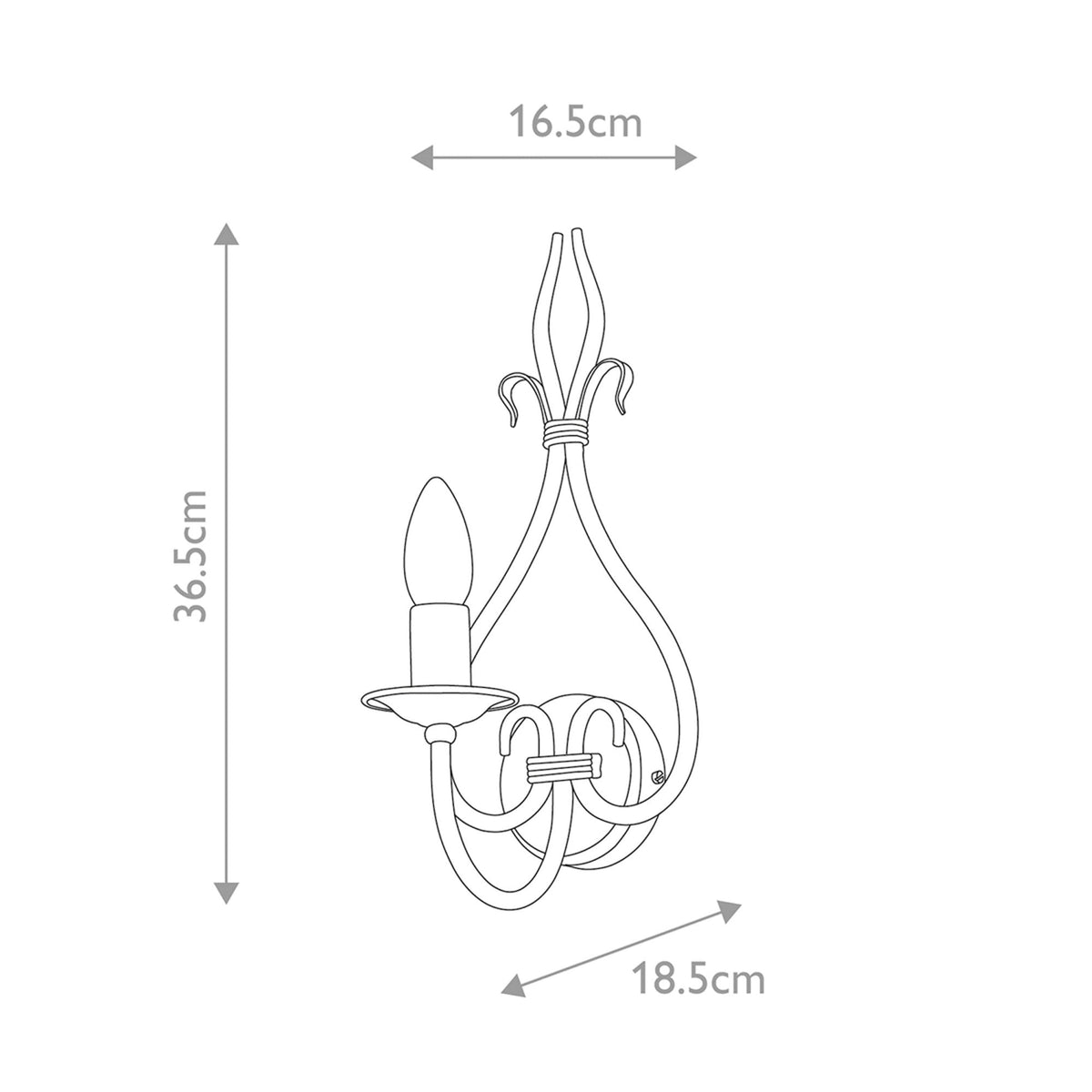 Windermere Single Wall Light in Rust & Gold Patina