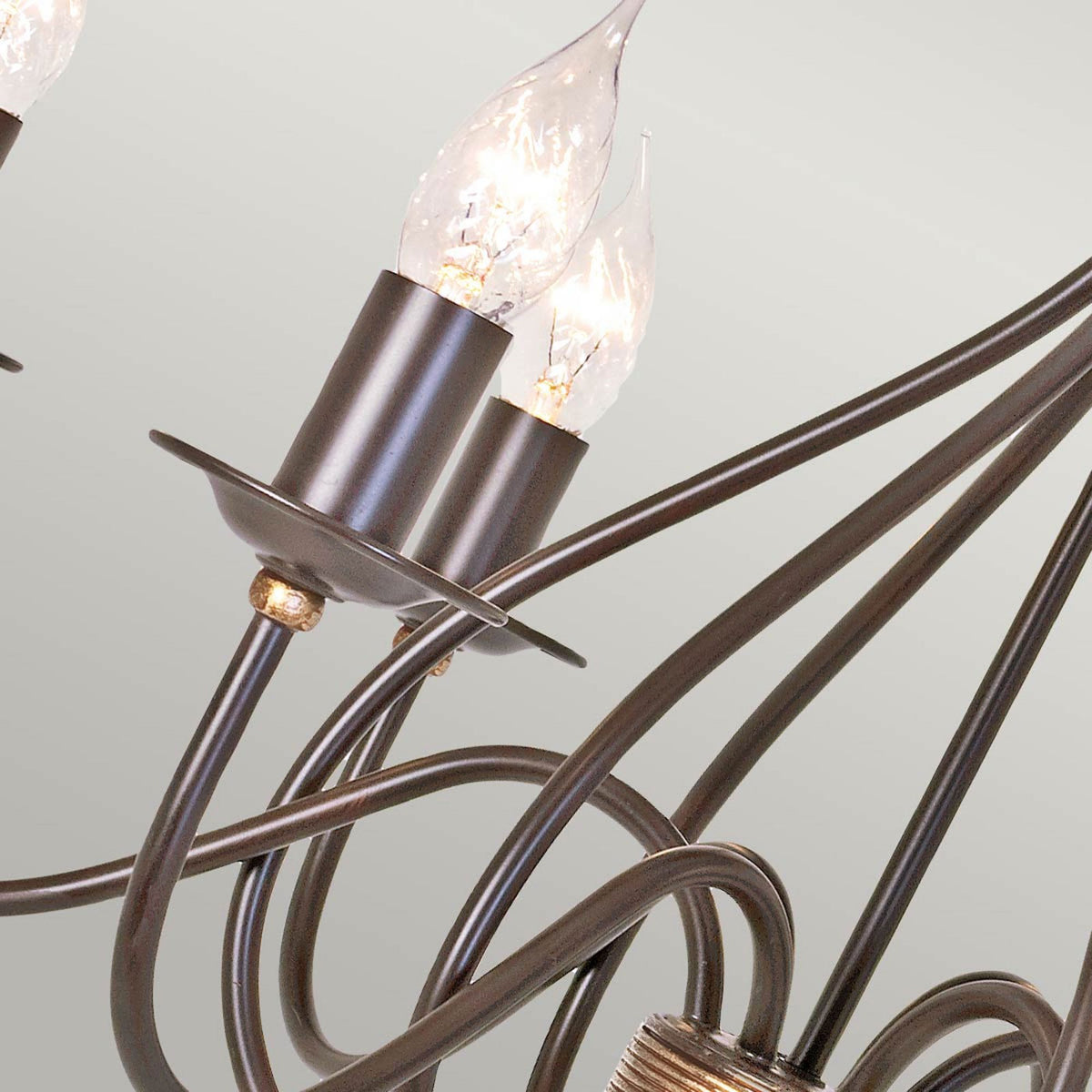 Windermere Six Light Chandelier in Rust & Gold Patina