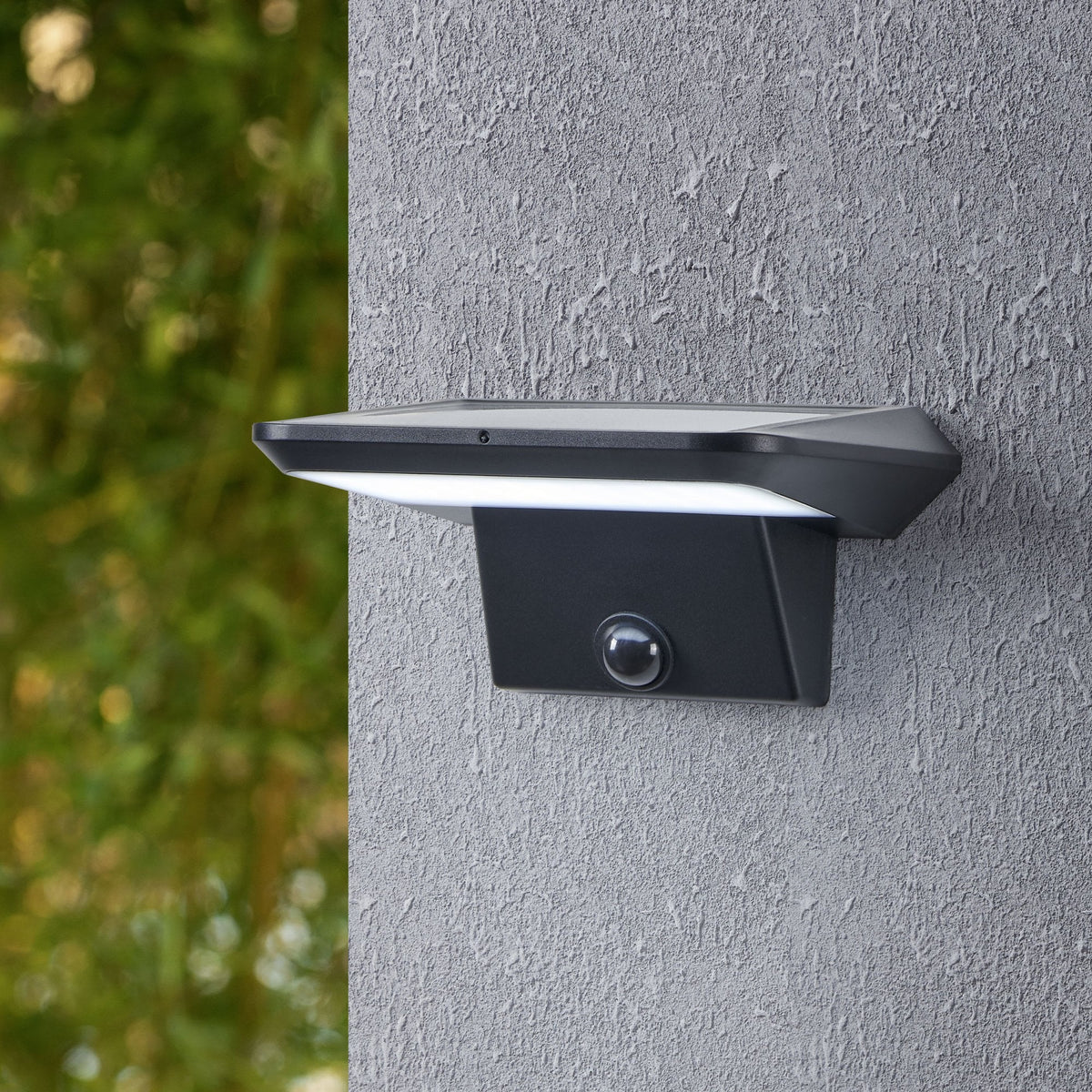 Porrassa Solar PIR Motion Sensor Outdoor LED Light in Black