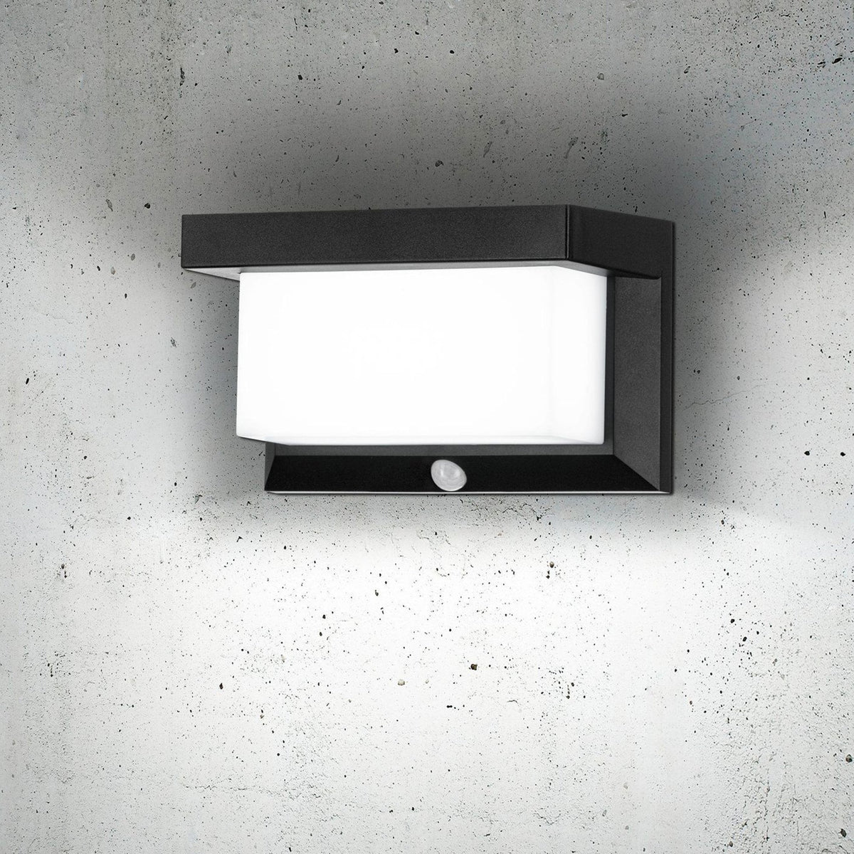 Utrera Solar PIR Motion Sensor Outdoor LED Light in Black