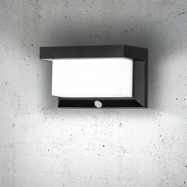 Utrera Solar PIR Motion Sensor Outdoor LED Light in Black