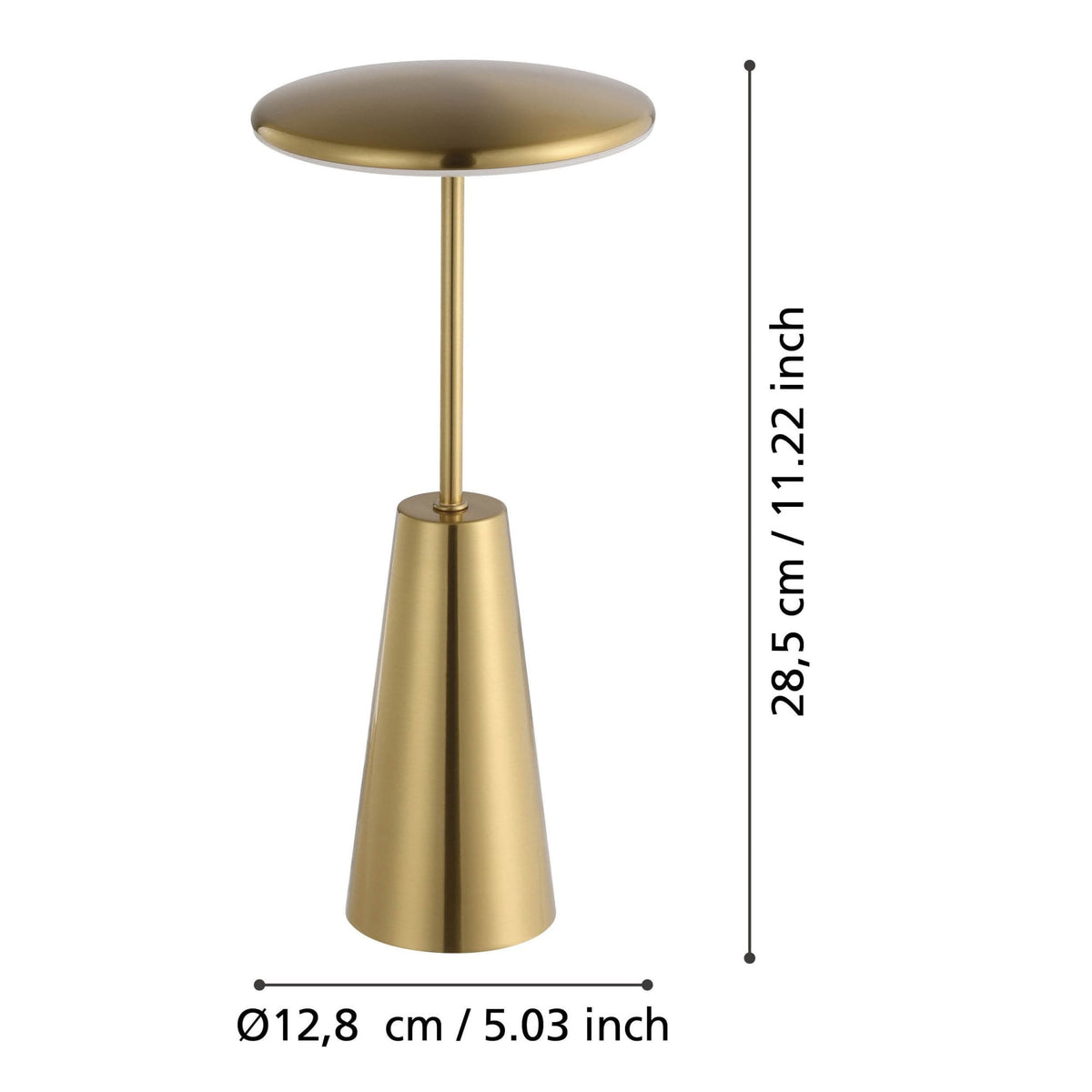 Piccola Battery Operated Rechargeable Dimmable CCT LED Table Light in Brushed Brass
