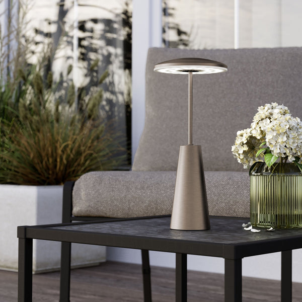 Piccola Battery Operated Rechargeable Dimmable CCT LED Table Light in Dark Bronze