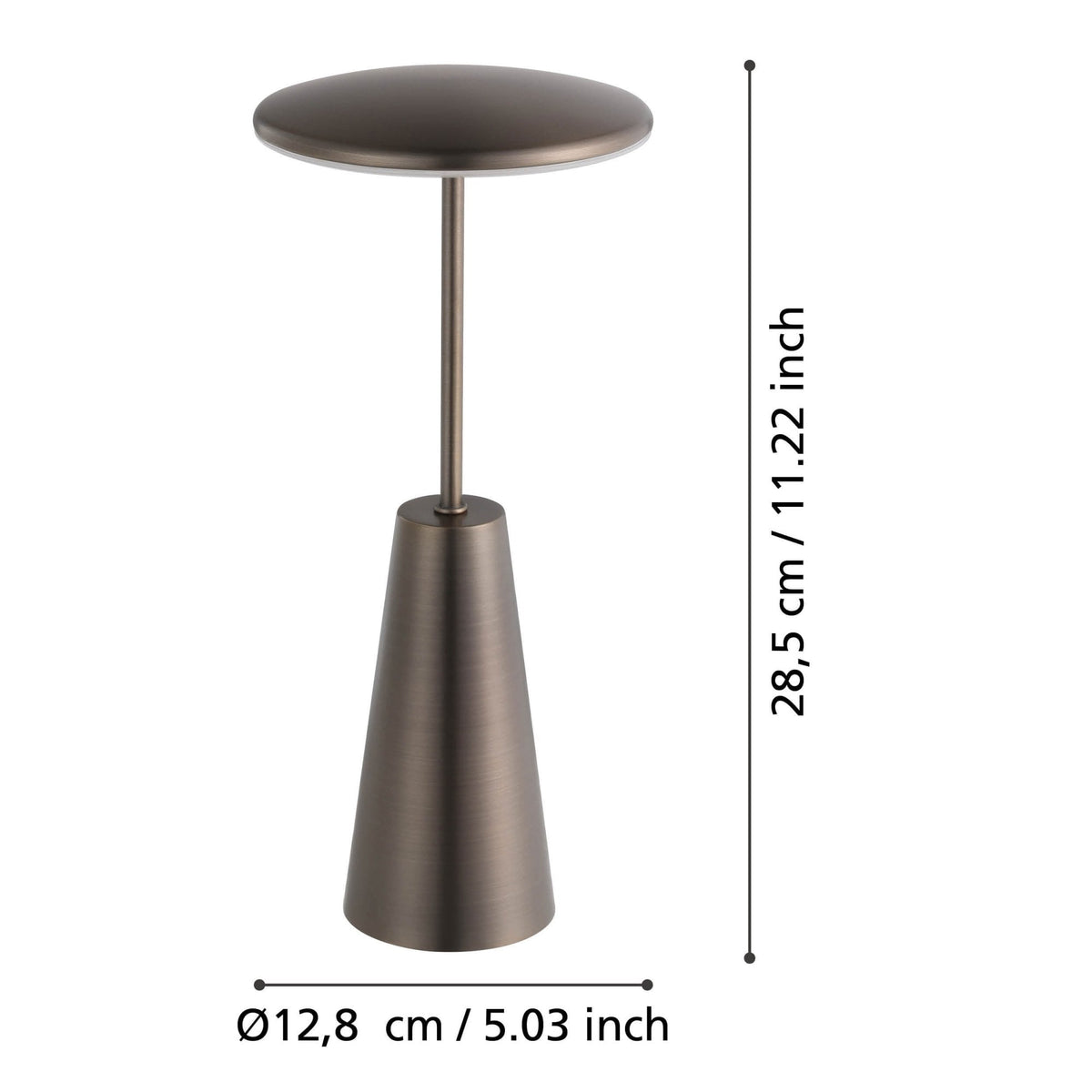 Piccola Battery Operated Rechargeable Dimmable CCT LED Table Light in Dark Bronze