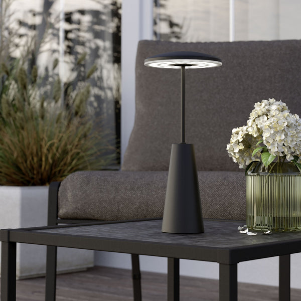 Piccola Battery Operated Rechargeable Dimmable CCT LED Table Light in Black