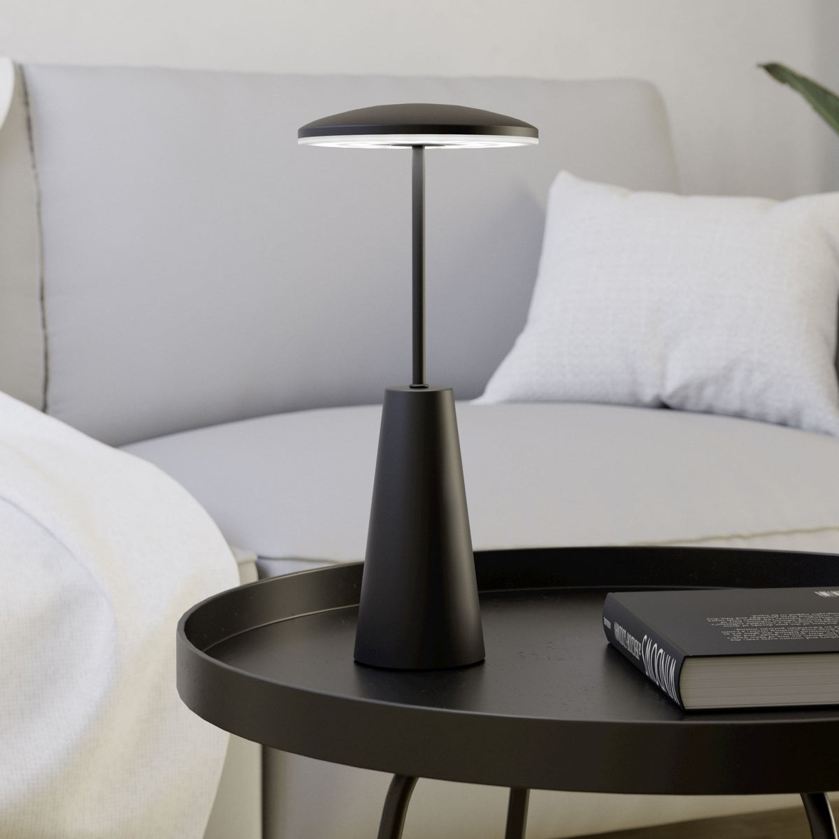 Piccola Battery Operated Rechargeable Dimmable CCT LED Table Light in Black