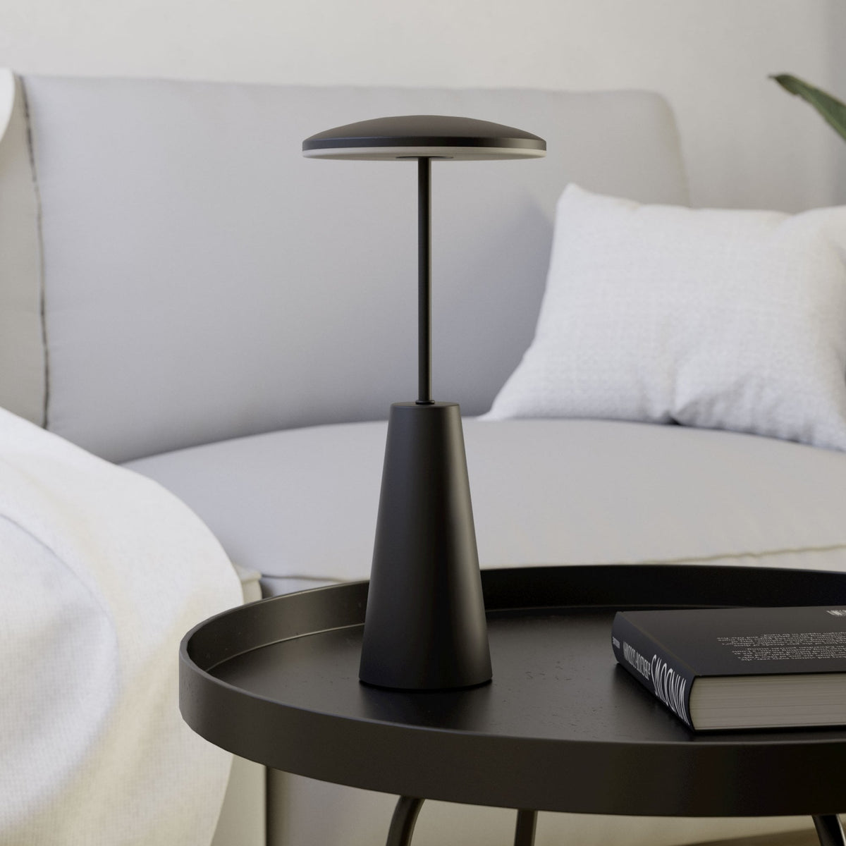 Piccola Battery Operated Rechargeable Dimmable CCT LED Table Light in Black
