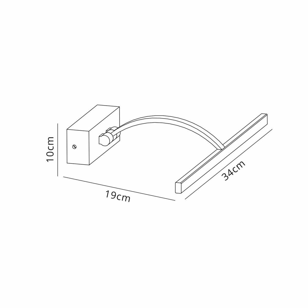 Powderham 340mm 6W Sand Black Adjustable LED Picture Light