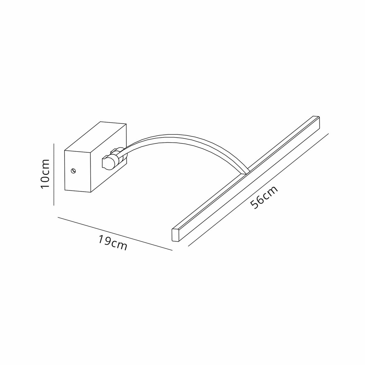 Powderham 560mm 10W LED Adjustable Picture Light in Satin Nickel