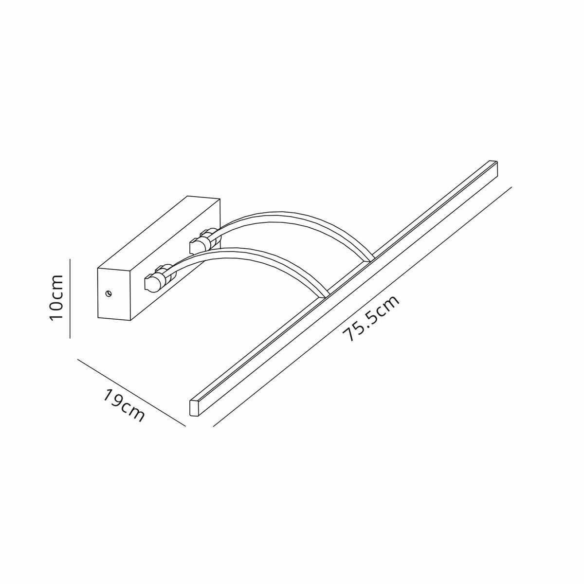 Powderham 755mm 14W Satin Nickel Adjustable LED Picture Light