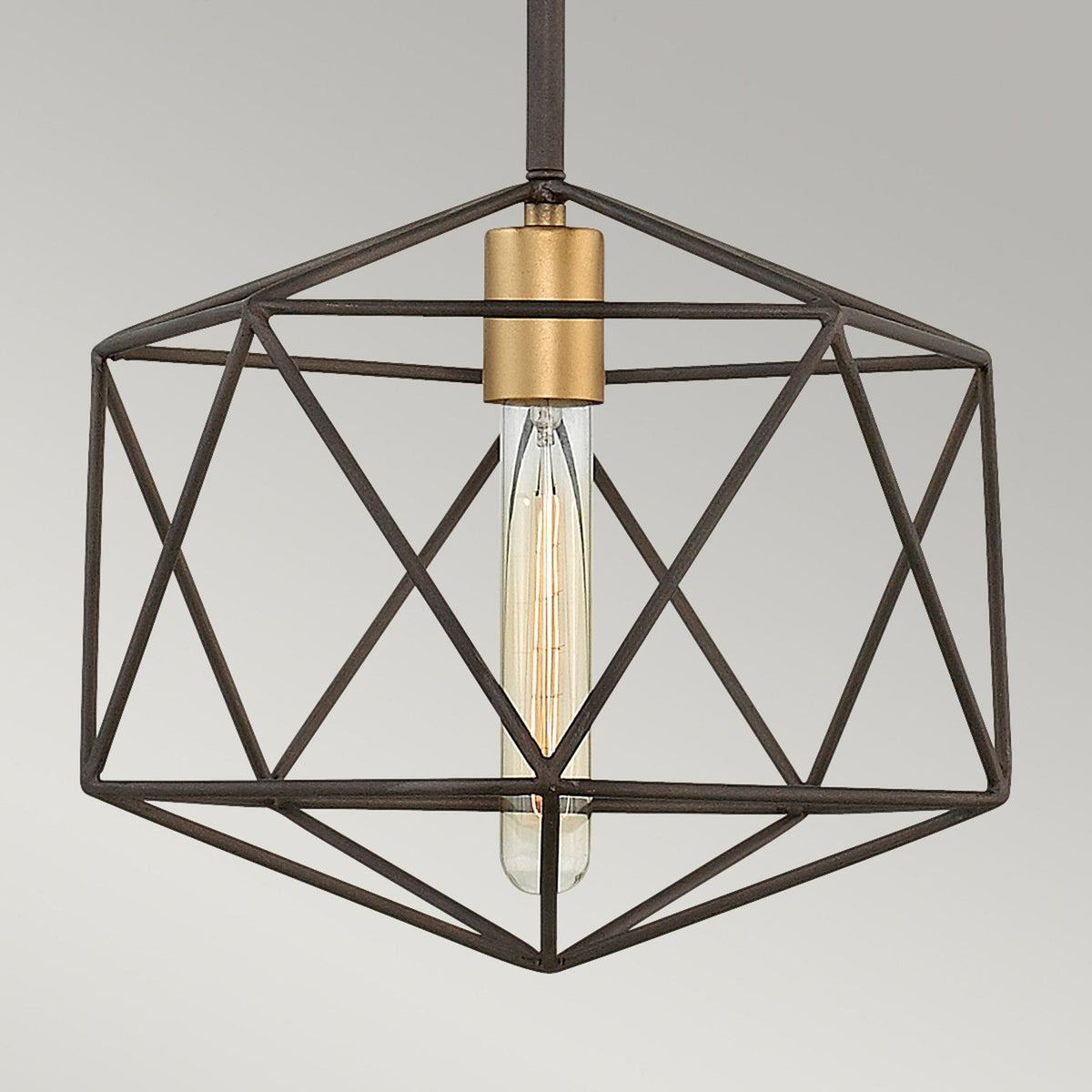 Astrid Single Pendant in Matt Bronze and Deluxe Gold