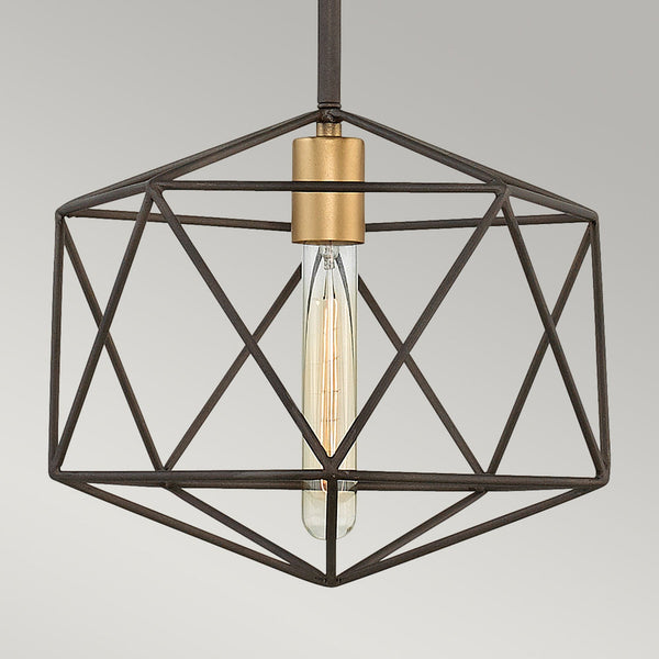 Astrid Single Pendant in Matt Bronze and Deluxe Gold