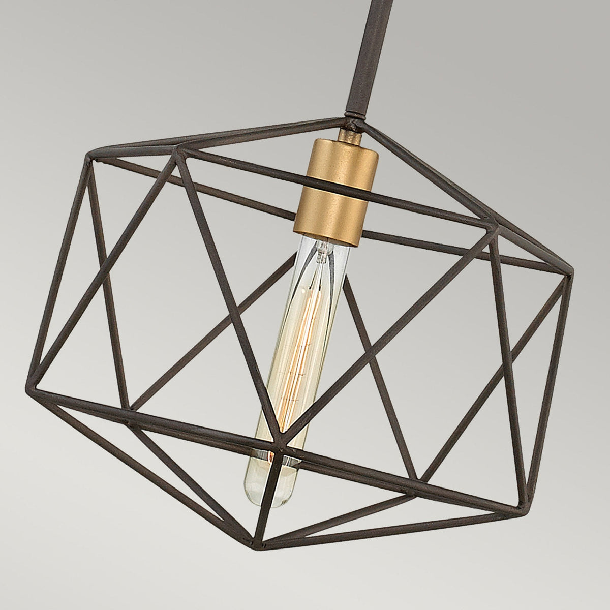 Astrid Single Pendant in Matt Bronze and Deluxe Gold