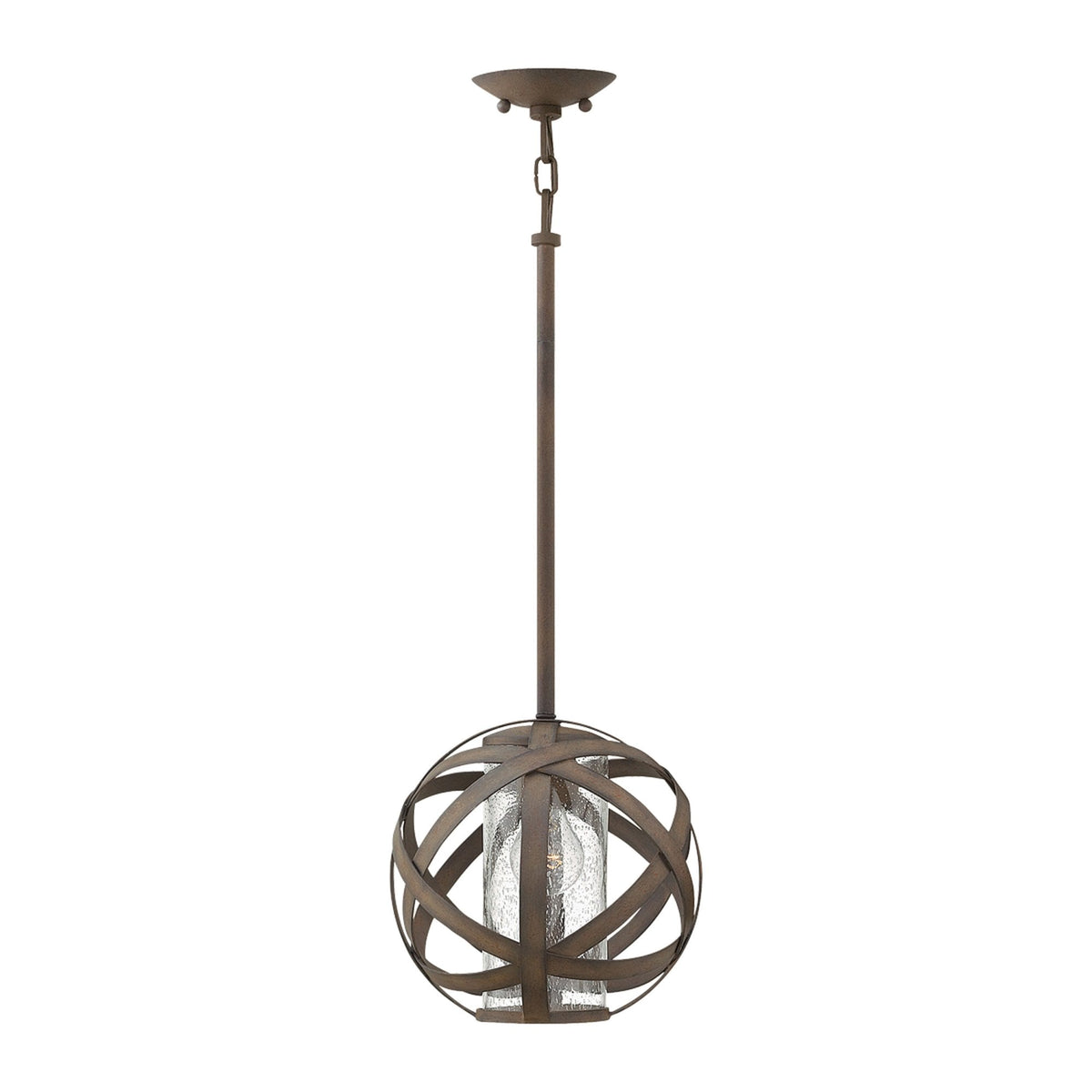 Carson Single Light IP44 Outdoor Chandelier in Vintage Iron
