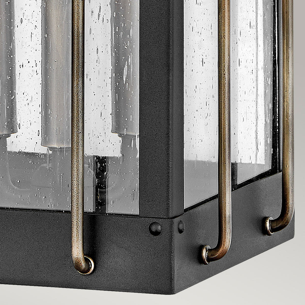 Fitzgerald IP44 Exterior Large Wall Light in Textured Black and Burnished Bronze