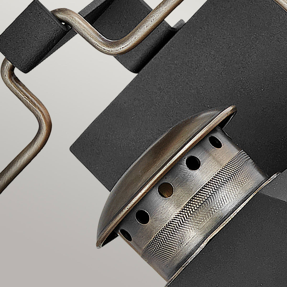Fitzgerald IP44 Exterior Medium Wall Light in Textured Black and Burnished Bronze