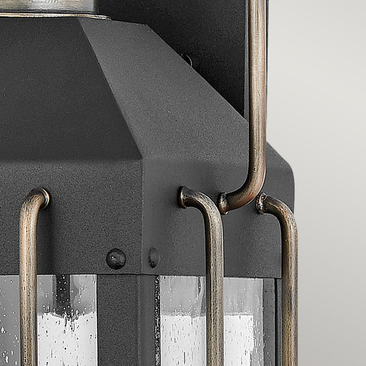 Fitzgerald IP44 Exterior Medium Wall Light in Textured Black and Burnished Bronze
