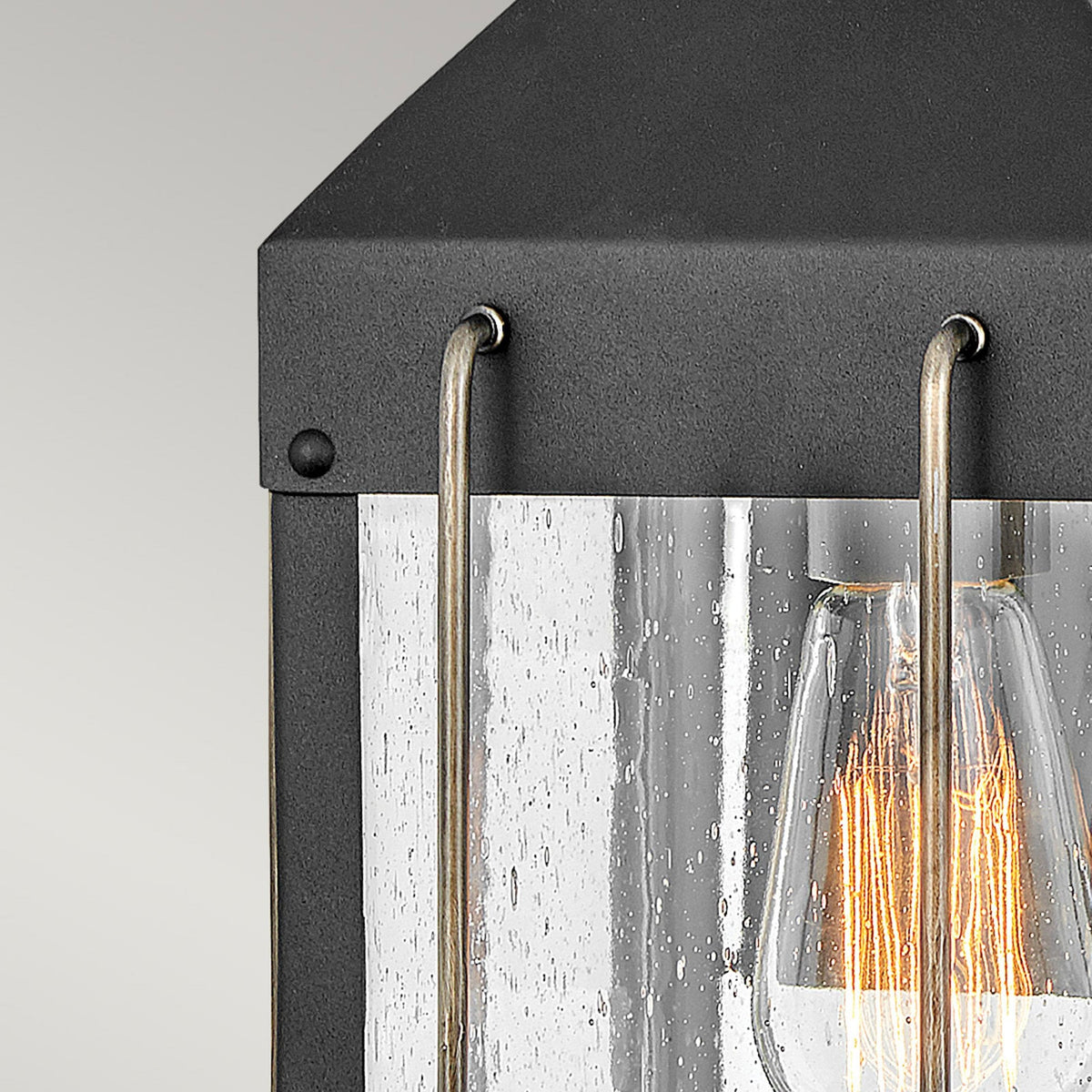 Fitzgerald IP44 Exterior Small Wall Light in Textured Black and Burnished Bronze
