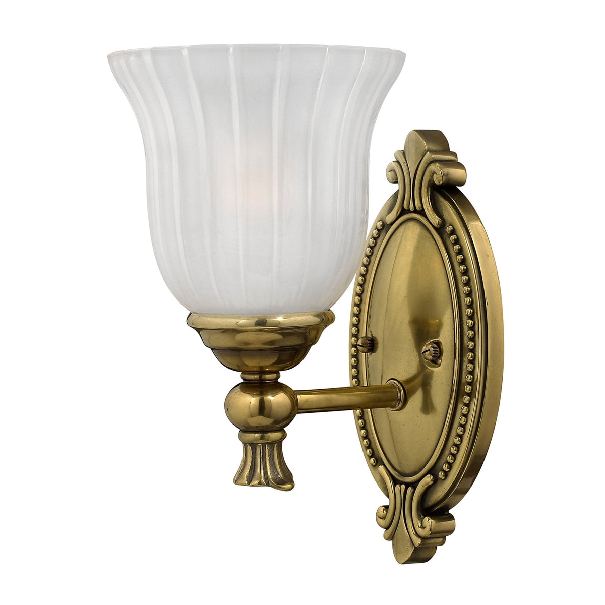 Francoise IP44 Solid Brass Single Wall Light in Burnished Brass