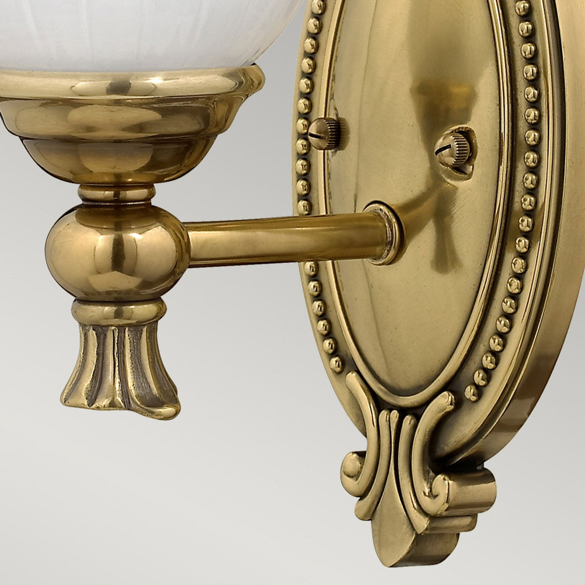 Francoise IP44 Solid Brass Single Wall Light in Burnished Brass