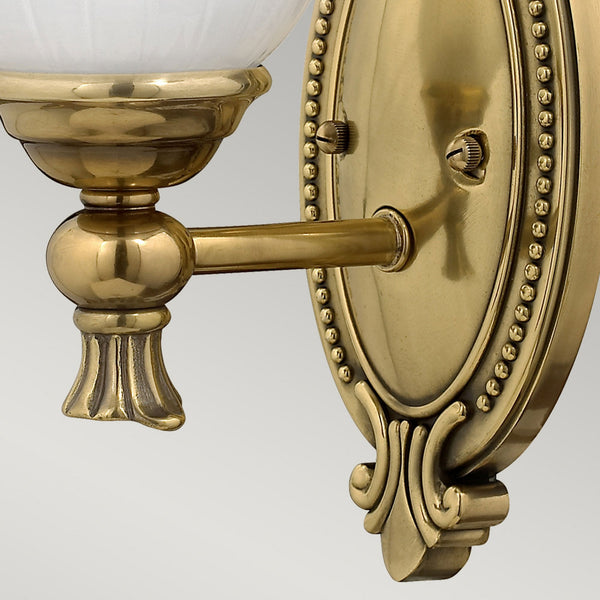 Francoise IP44 Solid Brass Single Wall Light in Burnished Brass