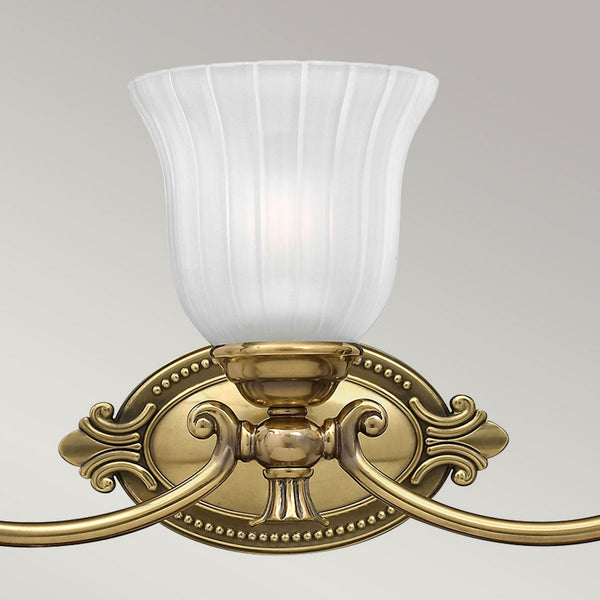 Francoise IP44 Solid Brass Triple Wall Light in Burnished Brass
