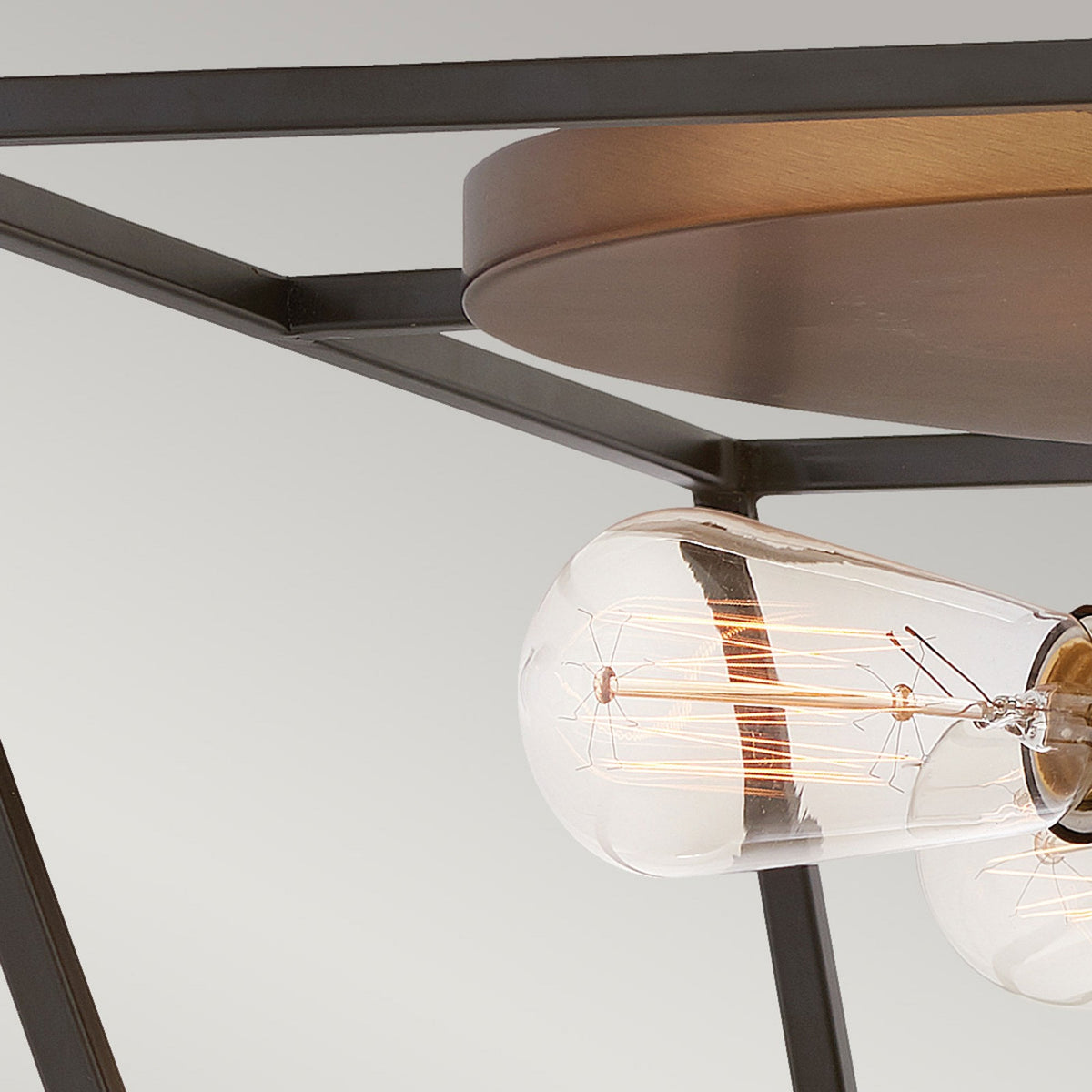 Fulton Cage Large Flush Ceiling Light in Bronze