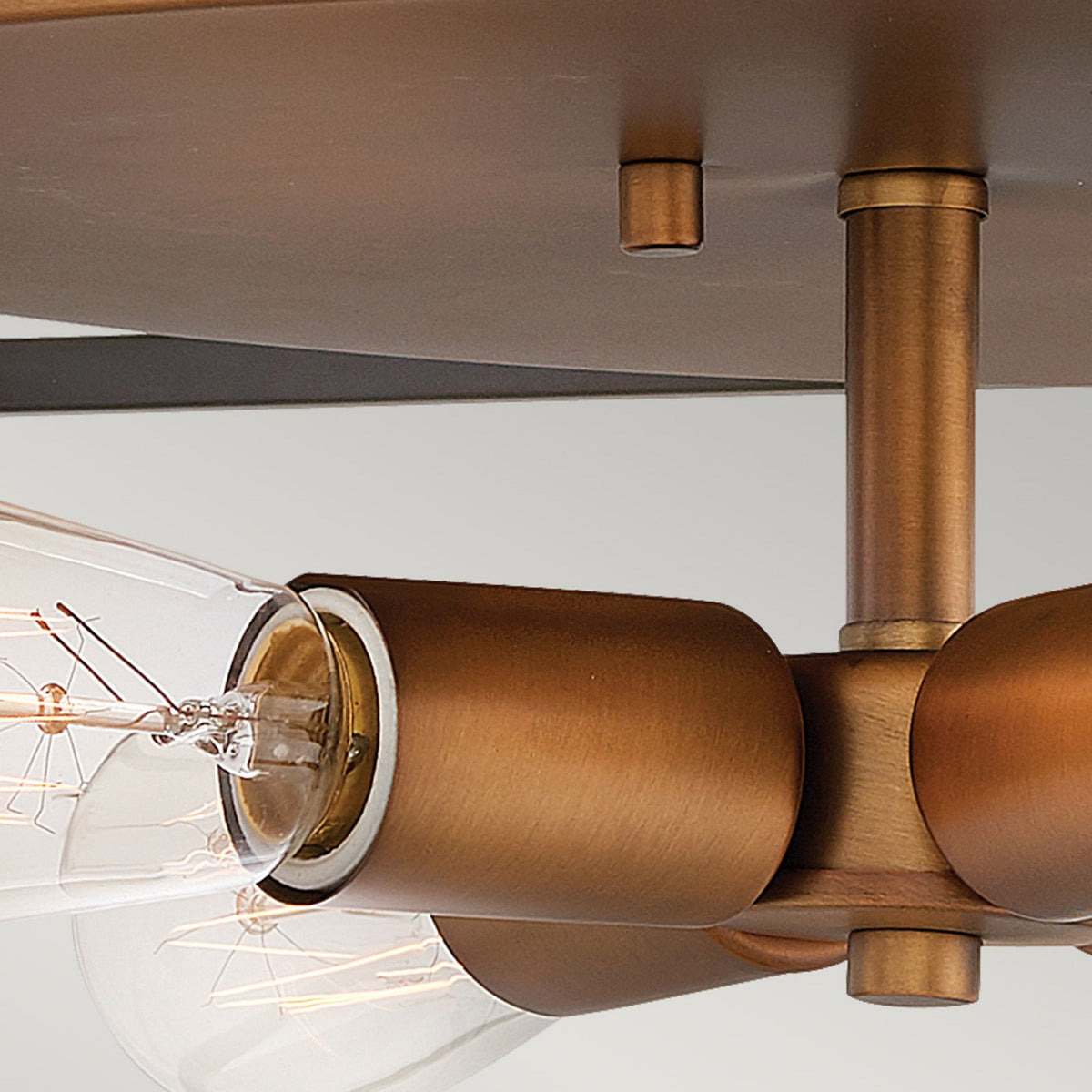 Fulton Cage Large Flush Ceiling Light in Bronze