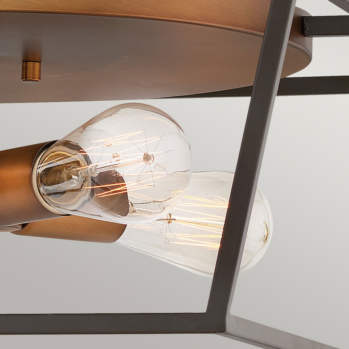 Fulton Cage Large Flush Ceiling Light in Bronze