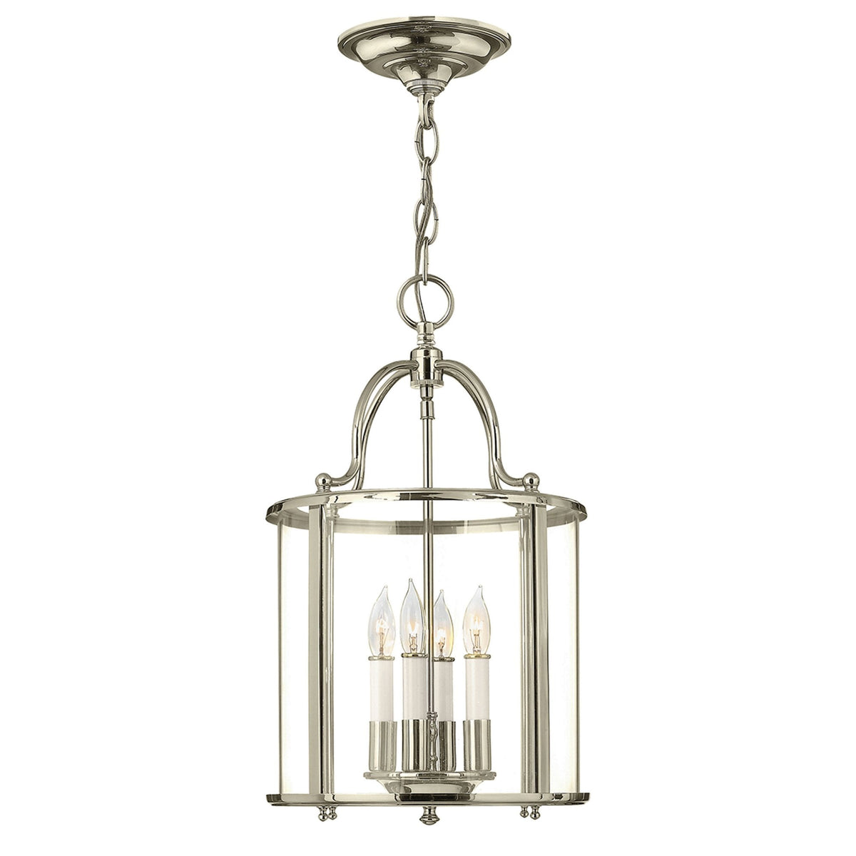 Gentry Four Light Medium Pendant in Polished Nickel