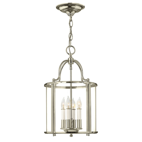 Gentry Four Light Medium Pendant in Polished Nickel