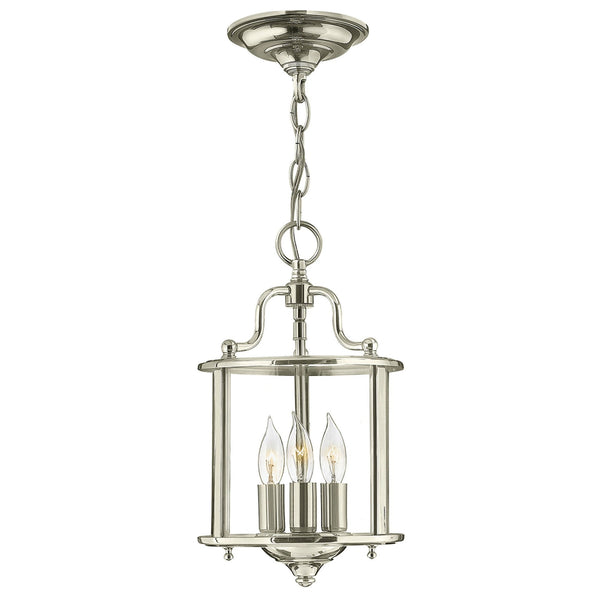 Gentry Three Light Small Pendant in Polished Nickel