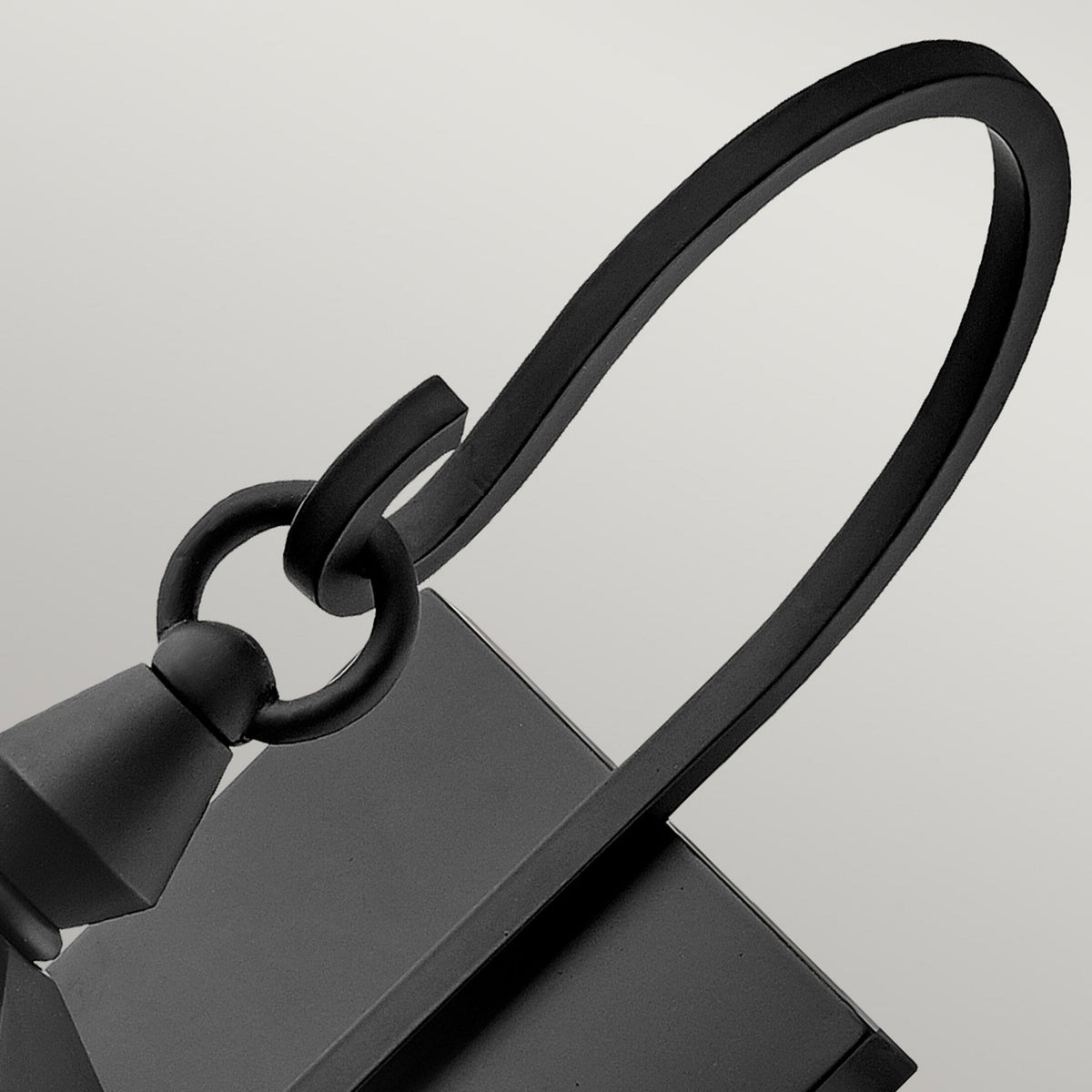 Huntersfield IP44 Exterior Large Wall Light in Black with Clear Seeded Class