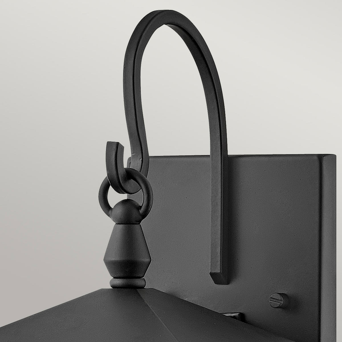 Huntersfield IP44 Exterior Small Wall Light in Black with Clear Seeded Class